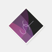 重複するイニシャル |紫モダンとピンク スタンダードカクテルナプキン (角)