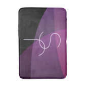 重複するイニシャル |紫モダンとピンク バスマット (正面縦)