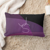 重複するイニシャル |紫モダンとピンク ランバークッション (ブランケット)