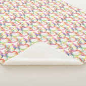 重複する抽象芸術ハートパターン シェルパブランケット (3/4)