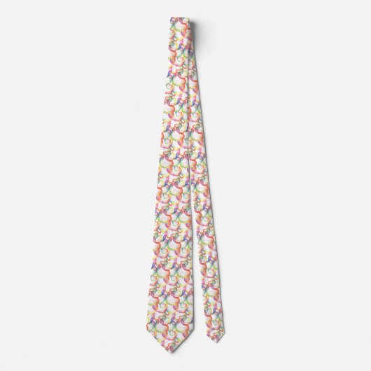 重複する抽象芸術ハートパターン ネクタイ (正面)