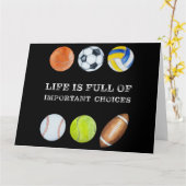 重要おもしろいな選択に満ちたスポーツユーモア人生 カード (黄色い花)