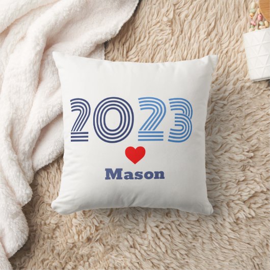 重要で思い出に残る年の名前をカスタムする卒業 クッション (ブランケット)