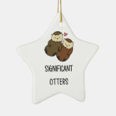 重要なカワウソのカップルのワイシャツ、付属品 セラミックオーナメント (右)