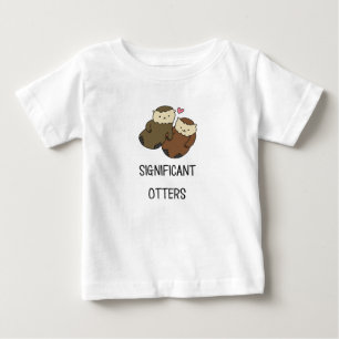 重要なカワウソのカップルのワイシャツ、付属品 ベビーTシャツ