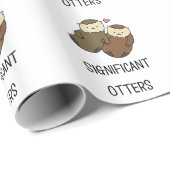 重要なカワウソのカップルのワイシャツ、付属品 ラッピングペーパー (ロールコーナー)