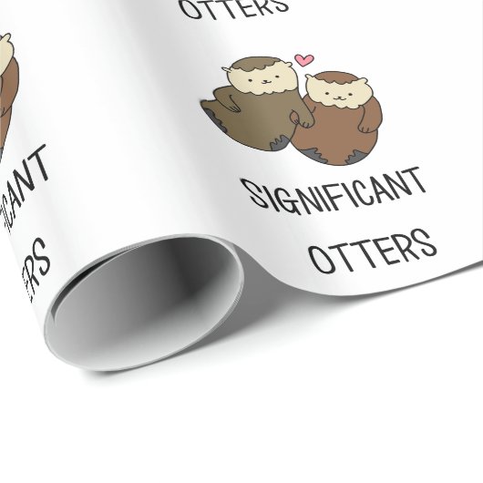 重要なカワウソのカップルのワイシャツ、付属品 ラッピングペーパー (ロールコーナー)