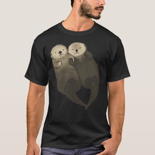 重要なカワウソ – Otters Holding クラシック Hands Tシャツ (正面)