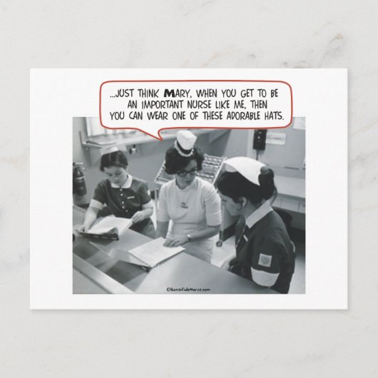 重要なナース – 愛らしい帽子 ポストカード (正面)