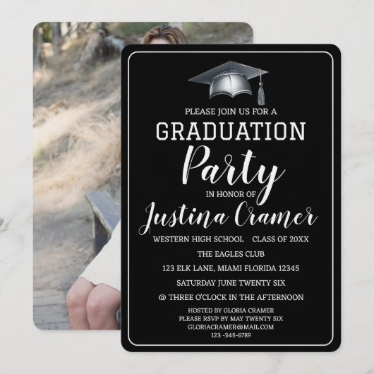 重要なマイルストーン:写真招待状 招待状 (正面/裏面)