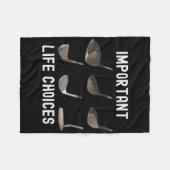 重要な人生の選択ゴルフおもしろいユーモアのゴルフ場 フリースブランケット (正面(横))