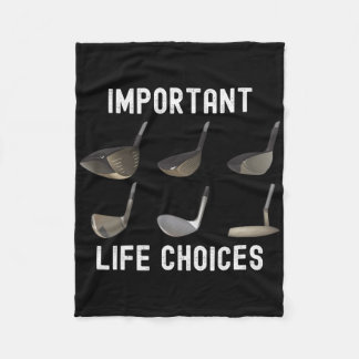 重要な人生の選択ゴルフおもしろいユーモアのゴルフ場 フリースブランケット