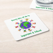 重要な子どもと重要な子ども スクエアペーパーコースター (アングル)