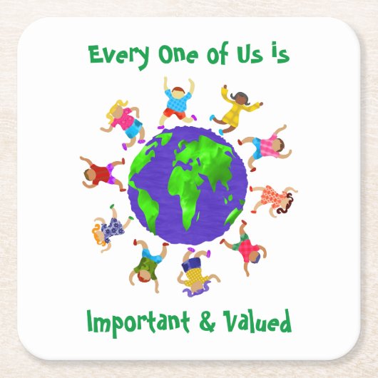 重要な子どもと重要な子ども スクエアペーパーコースター (正面)