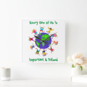 重要な子どもと重要な子ども スクエア壁時計 (ホーム)