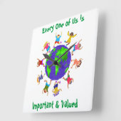 重要な子どもと重要な子ども スクエア壁時計 (傾斜)