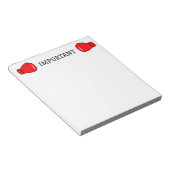 重要な物メモ帳と赤いボクシング手袋 ノートパッド (アングル)