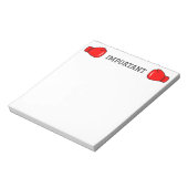 重要な物メモ帳と赤いボクシング手袋 ノートパッド (回転)