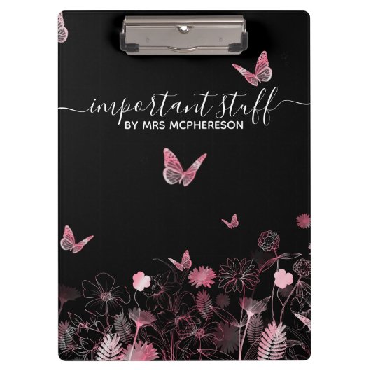 重要な物蝶と花畑 クリップボード (正面)