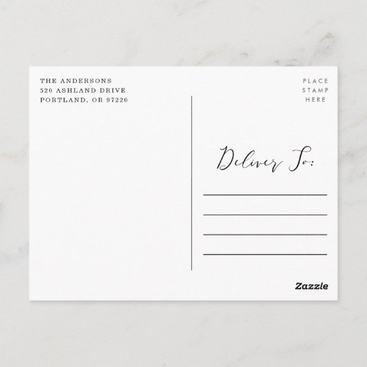 重要な白いスクリプト写真卒業ありがとう ポストカード (裏面)