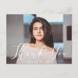 重要な白いスクリプト写真卒業ありがとう ポストカード