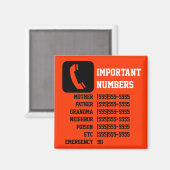 重要な連絡情子供へ報、ベビーシッターなど マグネット (正面/裏面)