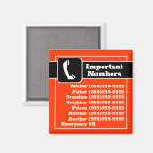 重要な電連絡話番号冷蔵庫のアラーム マグネット (正面/裏面)