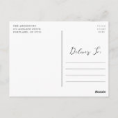 重要な黒のスクリプト写真卒業ありがとう ポストカード (裏面)