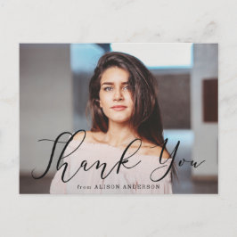 重要な黒のスクリプト写真卒業ありがとう ポストカード