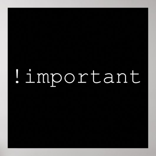 !重要なCSS宣言 ポスター (正面)