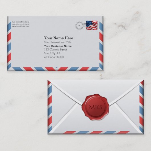 重要航空郵便封筒名刺 名刺 (正面/裏面)