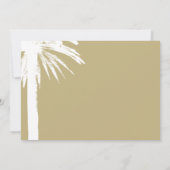 重要:日付の手のひらビーチ結婚式カードを保存 セーブザデート (裏面)