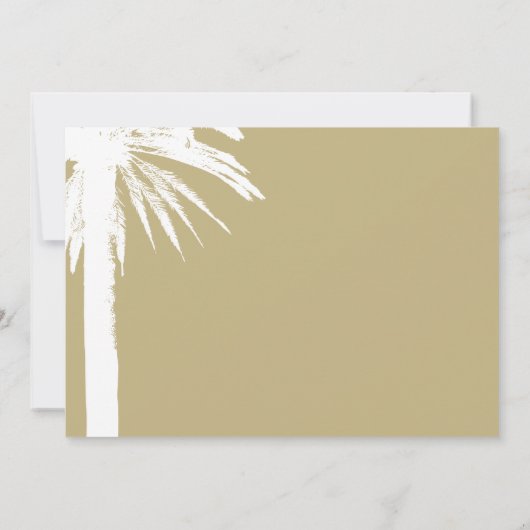 重要:日付の手のひらビーチ結婚式カードを保存 セーブザデート (裏面)