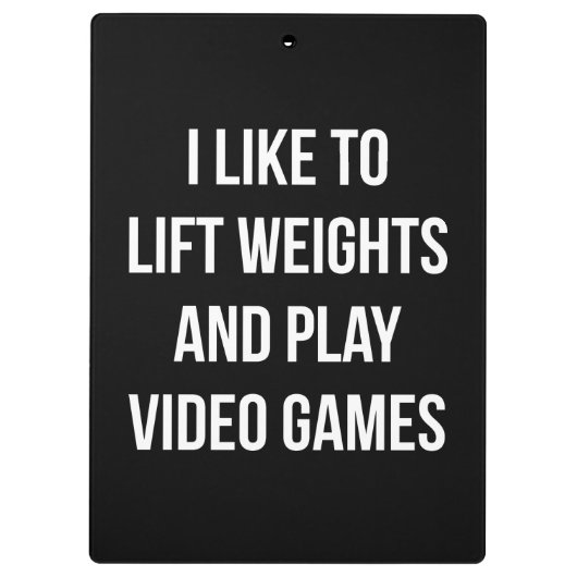 重量とビデオ遊ゲームの持ち上げ – ゲームトレーニング クリップボード (裏面)