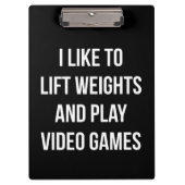 重量とビデオ遊ゲームの持ち上げ – ゲームトレーニング クリップボード (正面)