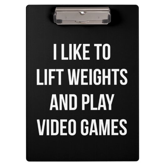 重量とビデオ遊ゲームの持ち上げ – ゲームトレーニング クリップボード (正面)