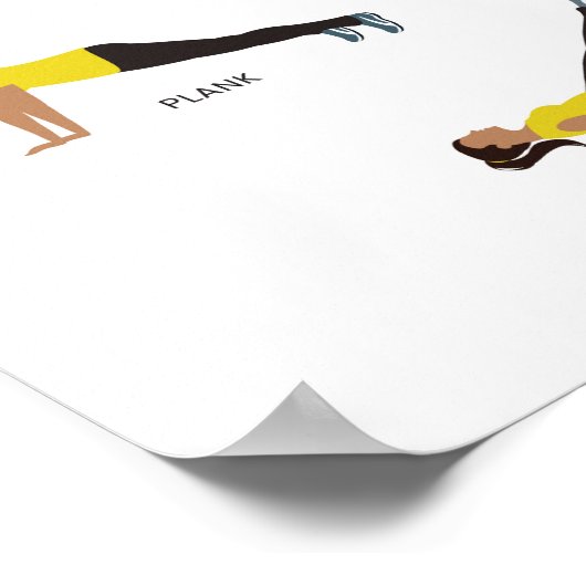 重量なしエクササイズフィットネスポスター – 黄色 ポスター (角)