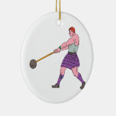 重量の投球の高地のゲームのアスリートのスケッチ セラミックオーナメント (右)