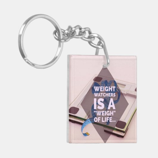 重量の監視人は生命の重量を量です キーホルダー (正面左)