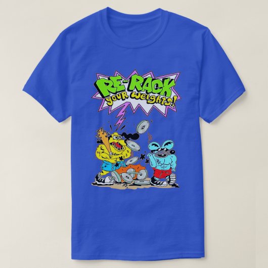 重量を再ラック重量挙げボディビルフィット Tシャツ (デザイン正面)