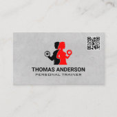 重量を持ち上げる人 | QRコード名刺 名刺 (正面)