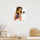 重量を持ち上げる女性 ポスター (キッチン)