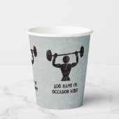 重量を持ち上げる強い男性 – 男性勇気付けられる 紙コップ (裏面)