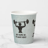 重量を持ち上げる強い男性 – 男性勇気付けられる 紙コップ (正面)