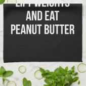 重量を持ち上げ、ピーナッツバター-おもしろいなトレーニング--を食べて下さい キッチンタオル (折り畳み)