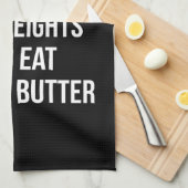 重量を持ち上げ、ピーナッツバター-おもしろいなトレーニング--を食べて下さい キッチンタオル (四つ折り)