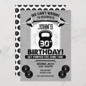 重量トレーニングフィットネスクロスフィット30th誕生日 招待状 (正面/裏面)
