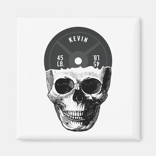 重量プレートスカル訓練フィットネスボディビル マグネット (正面)