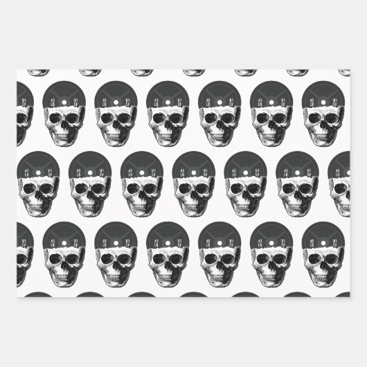 重量プレートスカル訓練フィットネスボディビル ラッピングペーパーシート (正面)