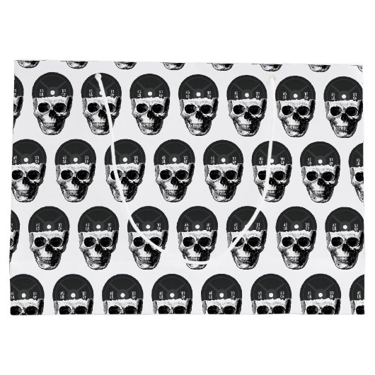 重量プレートスカル訓練フィットネスボディビル ラージペーパーバッグ (裏面)